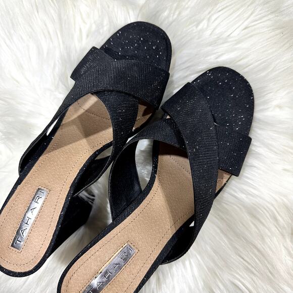 Tahari Posey Sparkle Sandal Heels Sz 8 - Picture 4 of 9